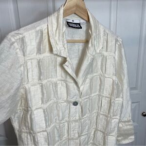 SILK LINEN Textured Lightweight Jacket